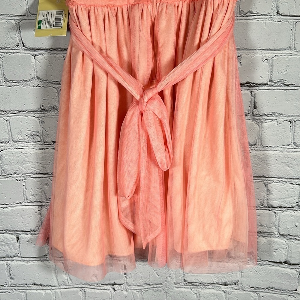 Cherokee Girls Tulle tutu floral Dress Size Medium Peach/Coral NEW - Picture 13 of 15